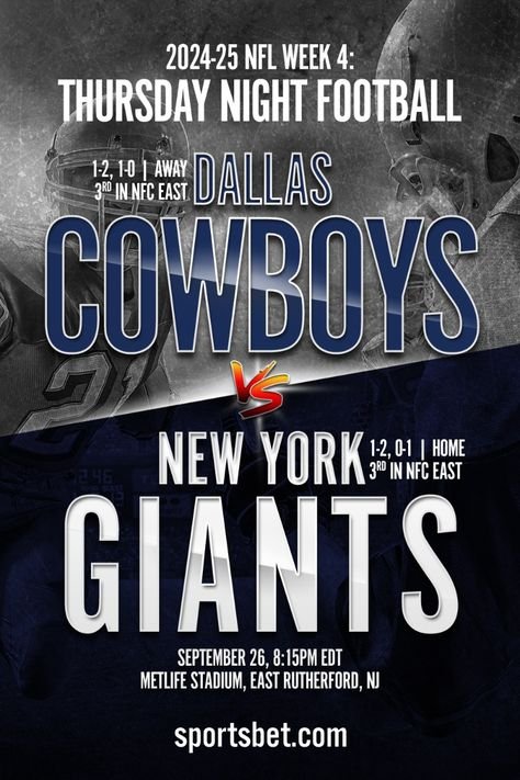 Dallas Cowboys vs New York Giants match player stats